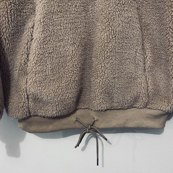 Ally Women's Size XS 8 Beige Teddy 1/2 Zip Pullover Oversized Longline Jumper - Picture 6 of 11